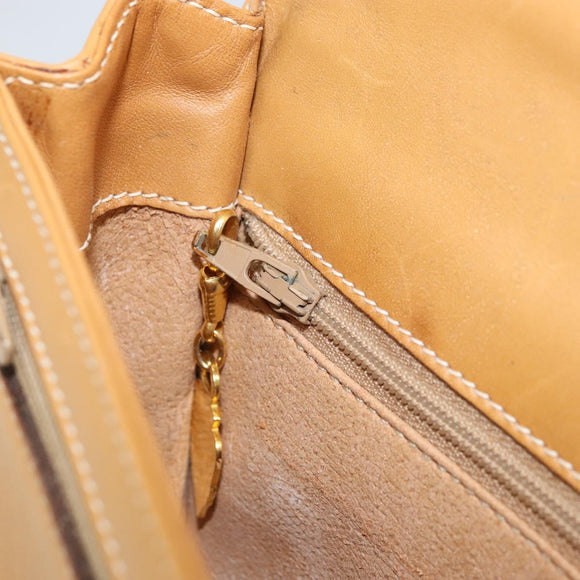 GUCCI Micro GG Supreme Shoulder Bag PVC Beige Gold Auth AMZ079
