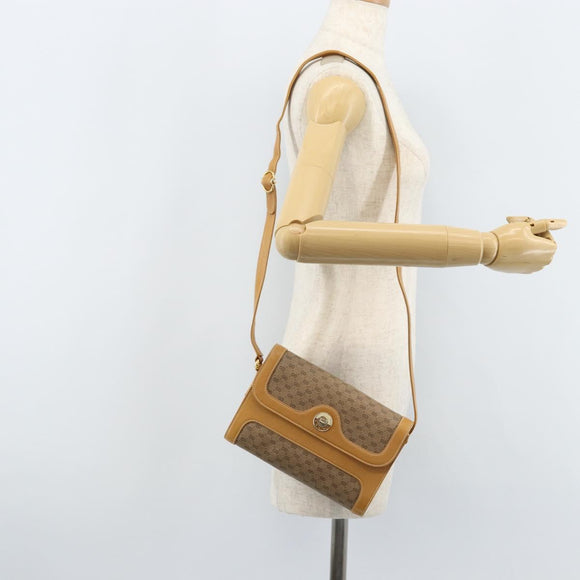 GUCCI Micro GG Supreme Shoulder Bag PVC Beige Gold Auth AMZ079