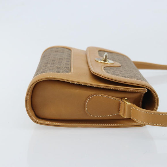 GUCCI Micro GG Supreme Shoulder Bag PVC Beige Gold Auth AMZ079