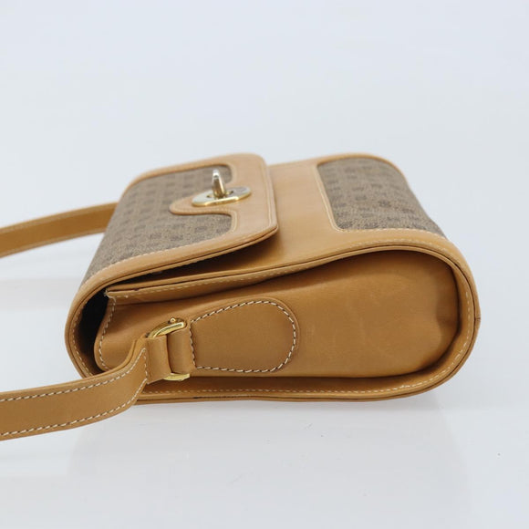 GUCCI Micro GG Supreme Shoulder Bag PVC Beige Gold Auth AMZ079