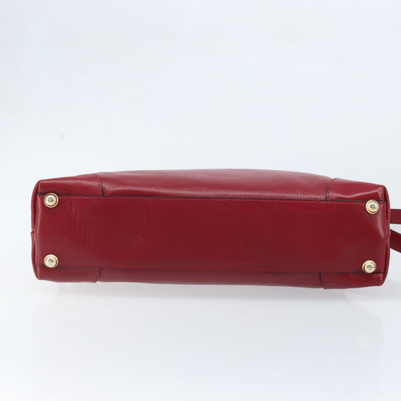 BOTTEGA VENETA Hand Bag Leather 2way Red Gold Auth AMZ081