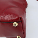 BOTTEGA VENETA Hand Bag Leather 2way Red Gold Auth AMZ081-9