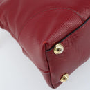BOTTEGA VENETA Hand Bag Leather 2way Red Gold Auth AMZ081-16
