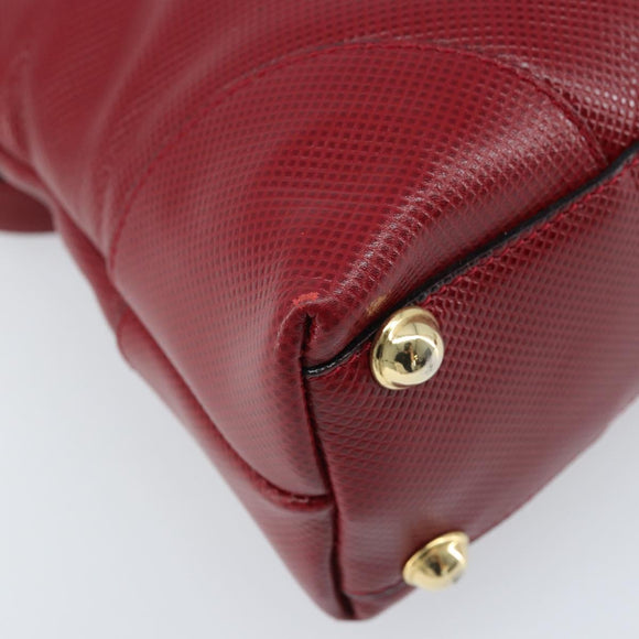 BOTTEGA VENETA Hand Bag Leather 2way Red Gold Auth AMZ081