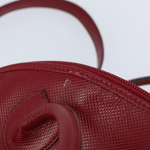 BOTTEGA VENETA Hand Bag Leather 2way Red Gold Auth AMZ081