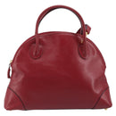 BOTTEGA VENETA Hand Bag Leather 2way Red Gold Auth AMZ081-13