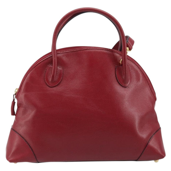 BOTTEGA VENETA Hand Bag Leather 2way Red Gold Auth AMZ081