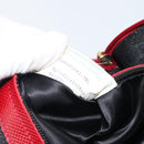 BOTTEGA VENETA Hand Bag Leather 2way Red Gold Auth AMZ081-12