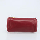 BOTTEGA VENETA Hand Bag Leather 2way Red Gold Auth AMZ081-25
