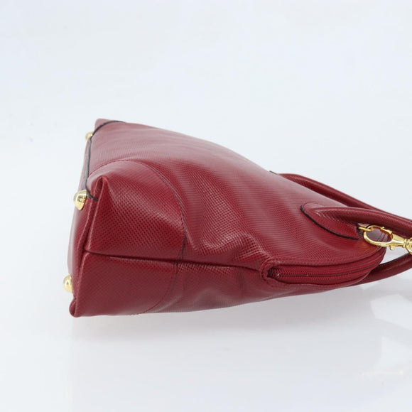BOTTEGA VENETA Hand Bag Leather 2way Red Gold Auth AMZ081