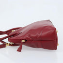 BOTTEGA VENETA Hand Bag Leather 2way Red Gold Auth AMZ081-4