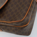 CELINE Macadam Canvas Shoulder Bag PVC Leather Brown Gold Auth AMZ082A-14