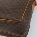 CELINE Macadam Canvas Shoulder Bag PVC Leather Brown Gold Auth AMZ082A-15
