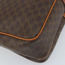 CELINE Macadam Canvas Shoulder Bag PVC Leather Brown Gold Auth AMZ082A-16