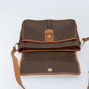 CELINE Macadam Canvas Shoulder Bag PVC Leather Brown Gold Auth AMZ082A-18