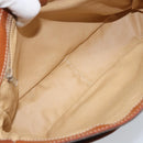 CELINE Macadam Canvas Shoulder Bag PVC Leather Brown Gold Auth AMZ082A-10