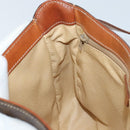 CELINE Macadam Canvas Shoulder Bag PVC Leather Brown Gold Auth AMZ082A-21