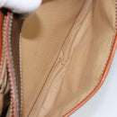 CELINE Macadam Canvas Shoulder Bag PVC Leather Brown Gold Auth AMZ082A-23