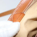 CELINE Macadam Canvas Shoulder Bag PVC Leather Brown Gold Auth AMZ082A-12