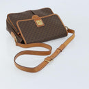 CELINE Macadam Canvas Shoulder Bag PVC Leather Brown Gold Auth AMZ082A-7