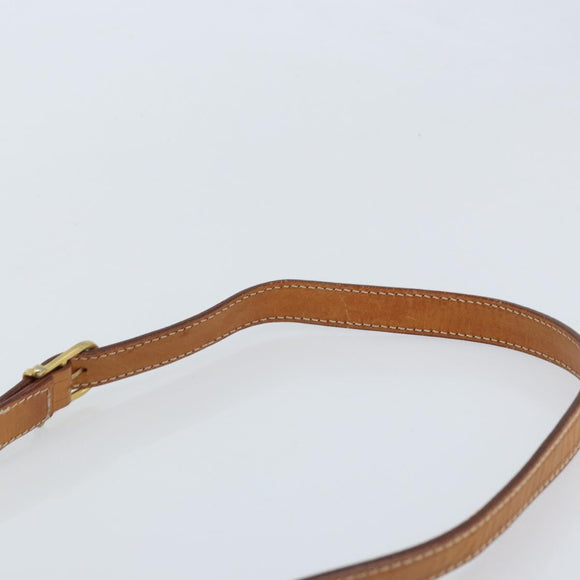 CELINE Macadam Canvas Shoulder Bag PVC Leather Brown Gold Auth AMZ082A
