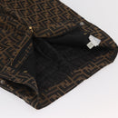 FENDI Zucca Canvas Pants 40 Black Brown Auth AMZ085M-4