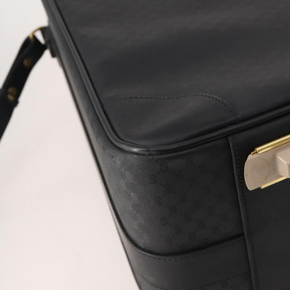 GUCCI Micro GG Canvas Web Sherry Line Trunk Black Gold Auth AMZ086