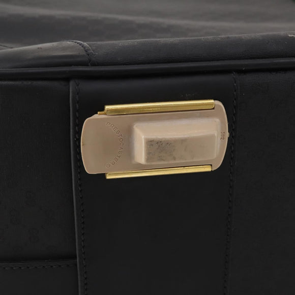 GUCCI Micro GG Canvas Web Sherry Line Trunk Black Gold Auth AMZ086