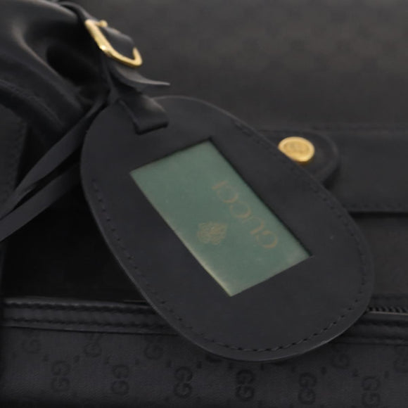 GUCCI Micro GG Canvas Web Sherry Line Trunk Black Gold Auth AMZ086