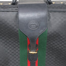 GUCCI Micro GG Canvas Web Sherry Line Trunk Black Gold Auth AMZ086-23