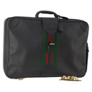 GUCCI Micro GG Canvas Web Sherry Line Trunk Black Gold Auth AMZ086-1