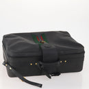 GUCCI Micro GG Canvas Web Sherry Line Trunk Black Gold Auth AMZ086-6