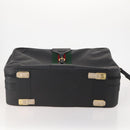 GUCCI Micro GG Canvas Web Sherry Line Trunk Black Gold Auth AMZ086-5