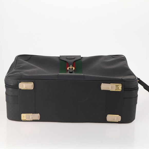 GUCCI Micro GG Canvas Web Sherry Line Trunk Black Gold Auth AMZ086