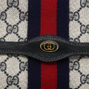 GUCCI GG Supreme Sherry Line Clutch Bag PVC Navy Red 67 014 3087 Auth AMZ090-12