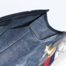 GUCCI GG Supreme Sherry Line Clutch Bag PVC Navy Red 67 014 3087 Auth AMZ090-15