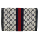 GUCCI GG Supreme Sherry Line Clutch Bag PVC Navy Red 67 014 3087 Auth AMZ090-3