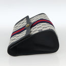GUCCI GG Supreme Sherry Line Clutch Bag PVC Navy Red 67 014 3087 Auth AMZ090-4