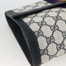 GUCCI GG Supreme Sherry Line Clutch Bag PVC Navy Red 67 014 3087 Auth AMZ090-9