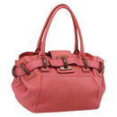 Salvatore Ferragamo Tote Bag Leather Red Silver Auth AMZ101A-1