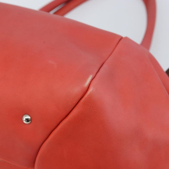 Salvatore Ferragamo Tote Bag Leather Red Silver Auth AMZ101A
