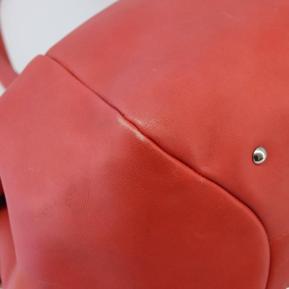 Salvatore Ferragamo Tote Bag Leather Red Silver Auth AMZ101A