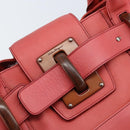 Salvatore Ferragamo Tote Bag Leather Red Silver Auth AMZ101A-10