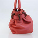 Salvatore Ferragamo Tote Bag Leather Red Silver Auth AMZ101A-4