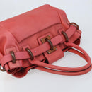 Salvatore Ferragamo Tote Bag Leather Red Silver Auth AMZ101A-6