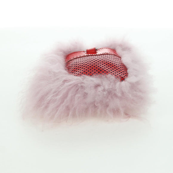 FENDI Handtasche Fell Rosa Silber Original AMZ103V