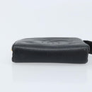 CHANEL COCO Mark Pouch Caviar Skin Black Gold CC Auth AMZ108-6