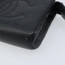 CHANEL COCO Mark Pouch Caviar Skin Black Gold CC Auth AMZ108-7