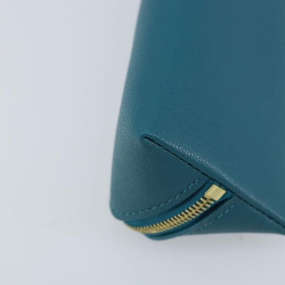 LOUIS VUITTON Trousse Elizabeth Pen Case Leather Blue LV Auth AMZ109A