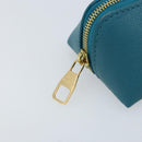 LOUIS VUITTON Trousse Elizabeth Pen Case Leather Blue LV Auth AMZ109A-13